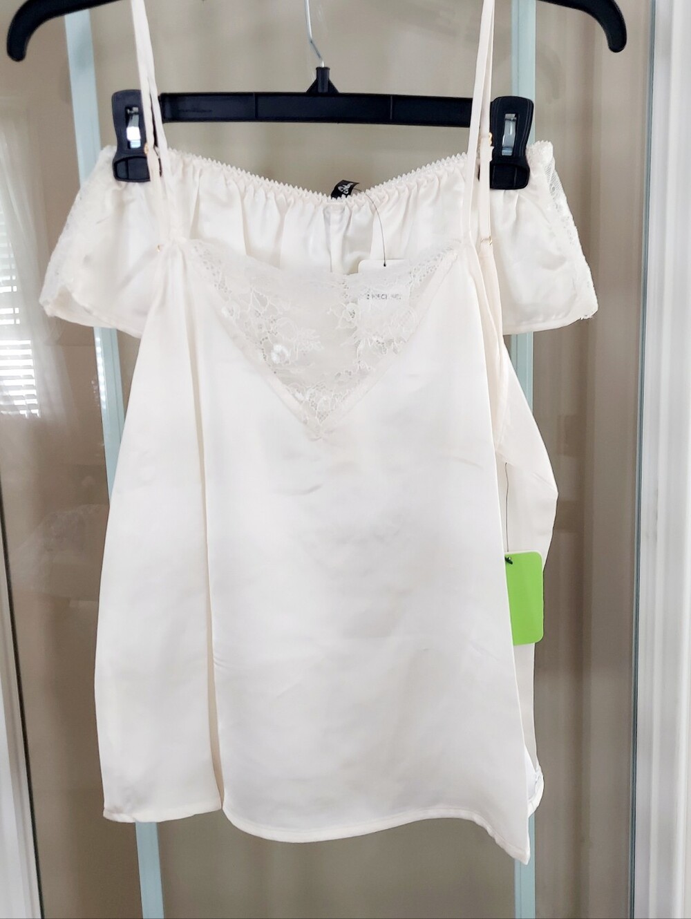 Sam Edelman Matching Lingerie Set White Lace Trim Camisole & Panties Women M NWT